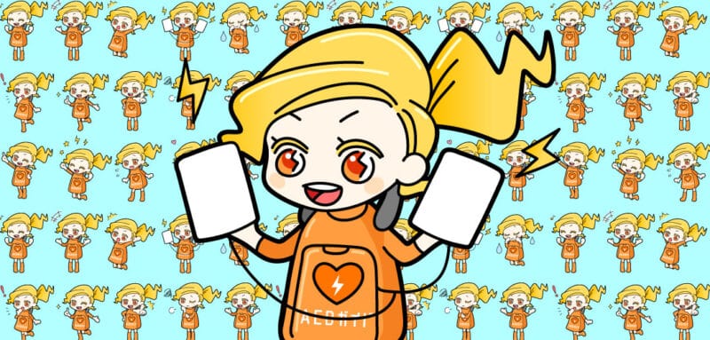 新キャラクター「あえだちゃん」版の<br>一次救命のポスター無料配布
