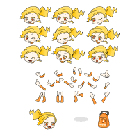 aedchan-parts AEDコムマスコットキャラクター あえだちゃんの素材セット