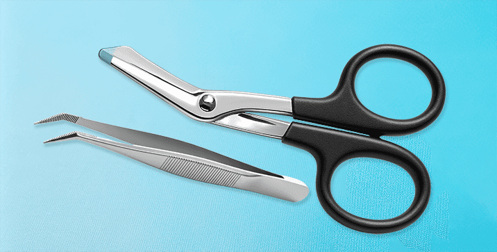 ピンセットとハサミ